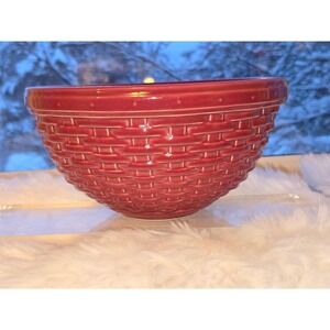Longaberger Woven Traditions Heritage Red 9" Mixing & Serving Bowl
